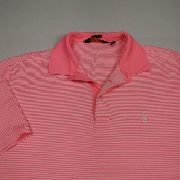 Polo Ralph Lauren Mens Performance Golf Polo Shirt Striped Short Sleeve Top XL - Picture 2 of 9